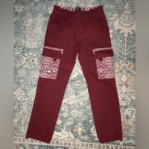 Cookies Denim Burgundy Jeans Straight Leg Mens Size 32